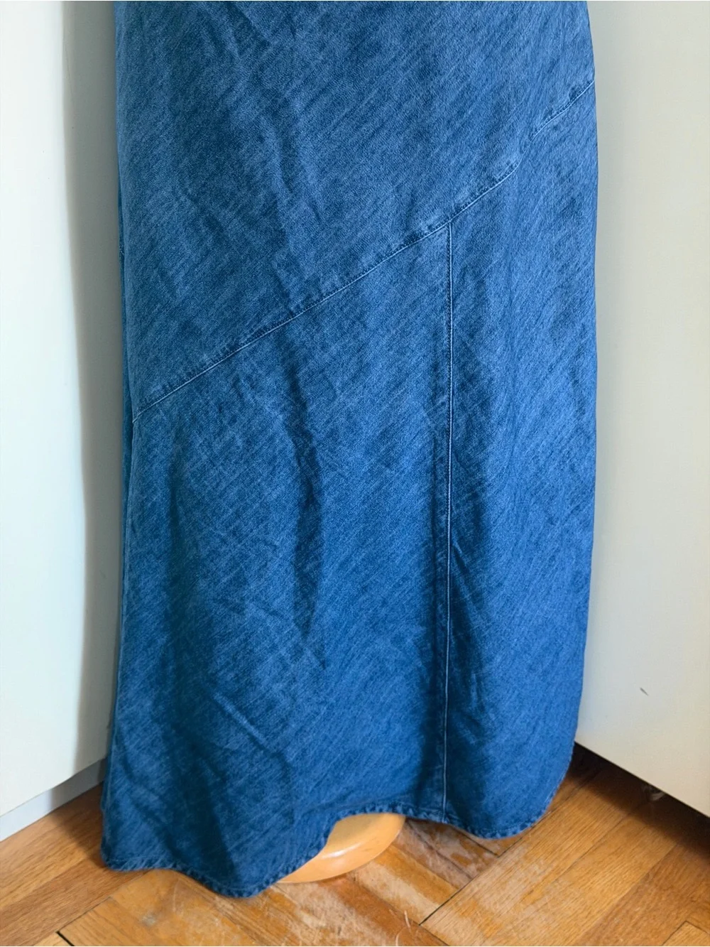 Topshop Sleeveless Denim Maxi Dress in Medium Blue sz 8 - Picture 7 of 9